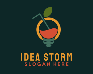 Lightbulb Fruit Beverage logo design