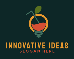 Creativity - Lightbulb Fruit Beverage logo design