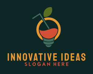 Lightbulb Fruit Beverage logo design