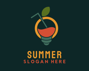 Lightbulb Fruit Beverage logo design