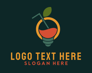 Idea - Lightbulb Fruit Beverage logo design
