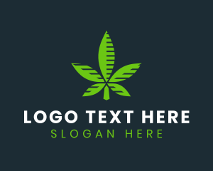 Stripes - Green Natural Cannabis logo design