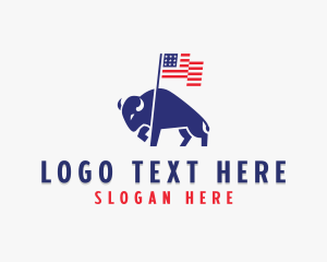 Wildlife - American Buffalo Flag logo design