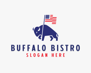 Buffalo - American Buffalo Flag logo design