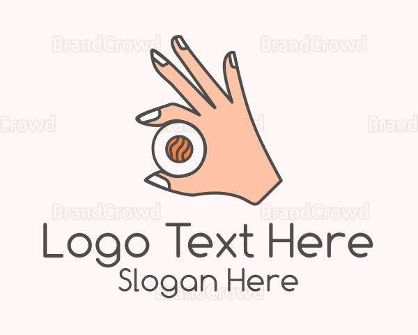 Hand Holding Sushi Logo