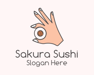 Hand Holding Sushi  logo design