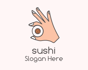 Hand Holding Sushi  logo design