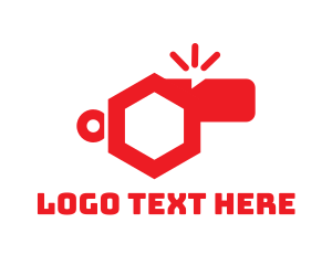 Sport - Red Hexagon Whistle logo design