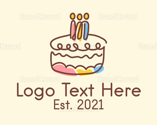 Minimalist Birthday Cake Logo