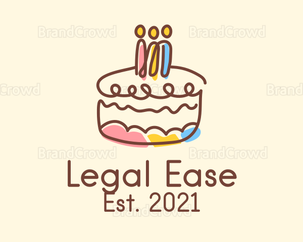 Minimalist Birthday Cake Logo