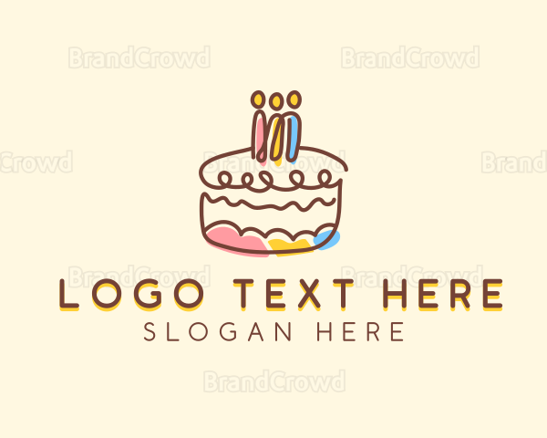 Birthday Cake Dessert Logo