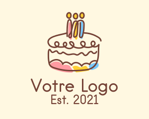 Cake Decorating - Minimalist Birthday Cake logo design