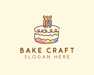 Birthday Cake Dessert logo design