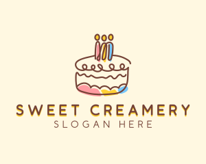 Birthday Cake Dessert logo design