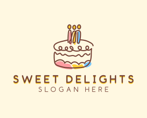 Birthday Cake Dessert logo design