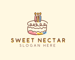 Birthday Cake Dessert logo design