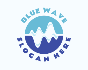 Blue Audio Wave Flow logo design