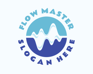 Blue Audio Wave Flow logo design