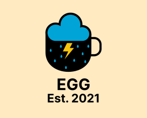 Coffee Cup - Cloud Rain Coffee logo design