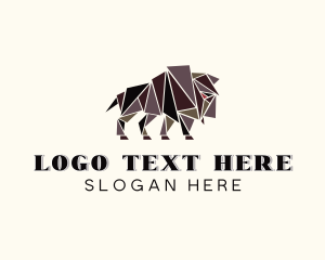 Ox - Geometric Bull Rodeo logo design