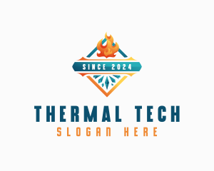 Heating Cooling Thermal logo design