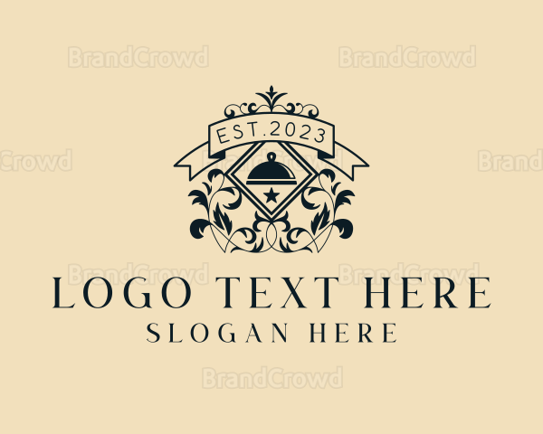 Upscale Restaurant Ornament Logo