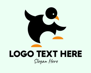 Polar - Black Penguin Dancing logo design