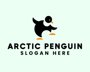 Penguin Dancing Animal logo design