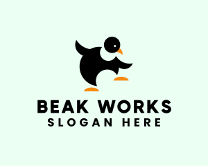 Penguin Dancing Animal logo design