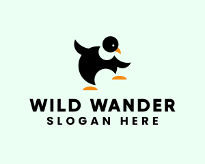 Penguin Dancing Animal logo design