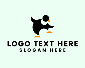 Playful - Penguin Dancing Animal logo design