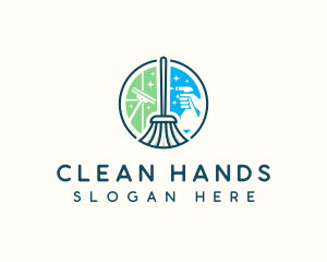 Cleaning Tools Sanitation logo design