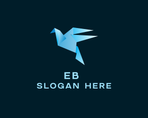 Application - Origami Blue Bird logo design