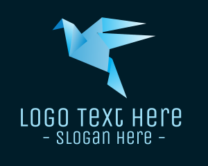 Blue Bird - Origami Blue Bird logo design