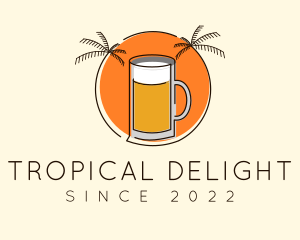 Tropical Tiki Beer Mug logo design