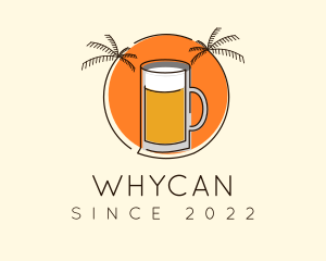 Vacation - Tropical Tiki Beer Mug logo design