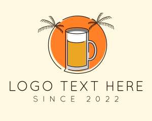 Beach Bar - Tropical Tiki Beer Mug logo design