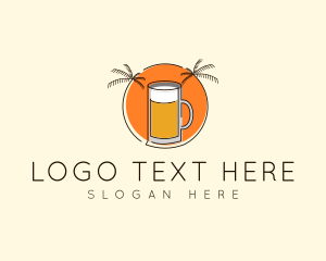 Tropical Tiki Beer Mug logo design