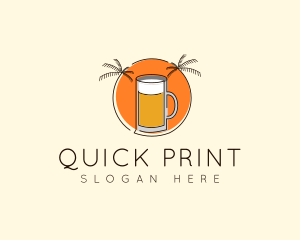 Tropical Tiki Beer Mug logo design