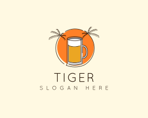 Tropical Tiki Beer Mug logo design