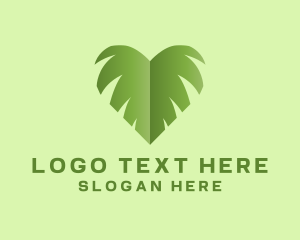 Farming - Green Leaf Heart logo design