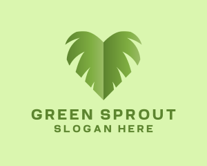 Green Leaf Heart logo design