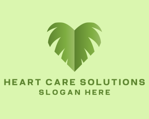 Green Leaf Heart logo design