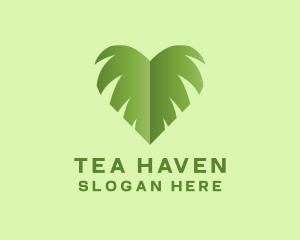 Green Leaf Heart logo design