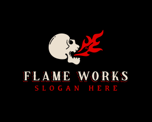 Flame - Skull Chili Flame logo design
