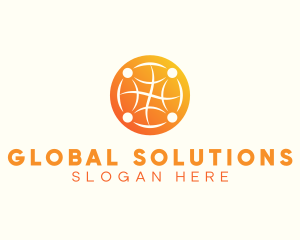 Global Gradient Sphere logo design