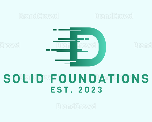 Digital Software Letter D Logo