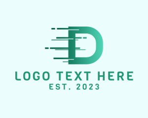 Data Transfer - Digital Software Letter D logo design