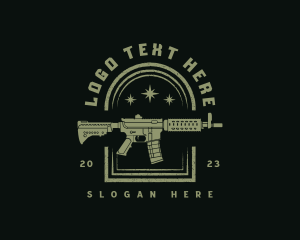 Gun Club - Military Rifle Gun logo design