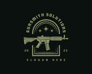 Military Rifle Gun logo design